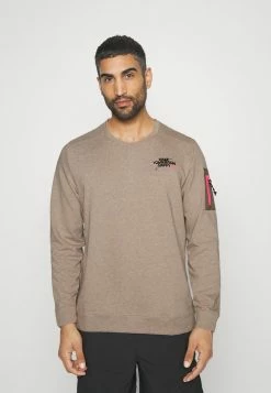 Nike Performance CREW DYE - Sweatshirt - Olive Grey Heather/hyper Pink