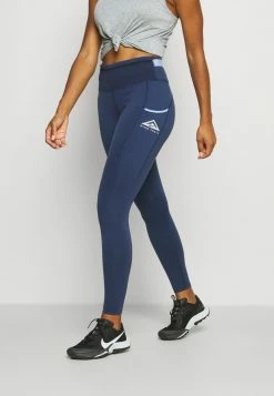 Nike Performance EPIC LUXE TRAIL - Leggings - Midnight Navy/aluminum/reflective Silver