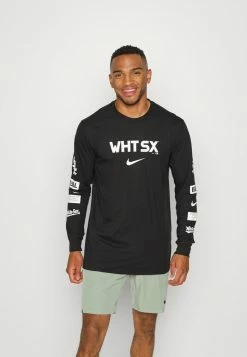 Nike Performance MLB CHICAGO WHITE SOX DOUBLE HEADER LONGSLEEVE - Club Wear - Black
