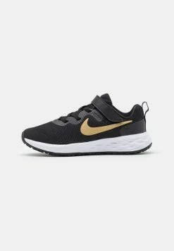 Nike Performance REVOLUTION 6 UNISEX - Neutral Running Shoes - Black/metallic Gold/white