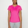 Nike Performance ONE SLIM - Sports T-shirt - Active Pink/white