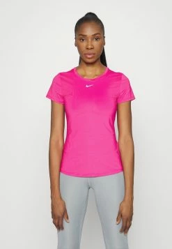 Nike Performance ONE SLIM - Sports T-shirt - Active Pink/white
