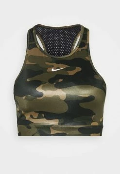 Nike Performance CAMO BRA - Medium Support Sports Bra - Medium Olive/black/white -Nike Performance store 4258417af8d940ab9cd64c0ae67a36c2
