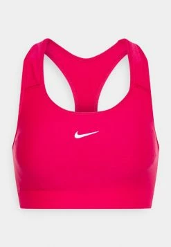 Nike Performance SEAMLESS BRA - Medium Support Sports Bra - Mystic Hibiscus/white