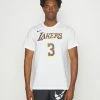 Nike Performance NBA LOS ANGELES LAKERS NAME AND NUMBER TEE - Club Wear - White