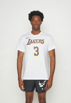 Nike Performance NBA LOS ANGELES LAKERS NAME AND NUMBER TEE - Club Wear - White