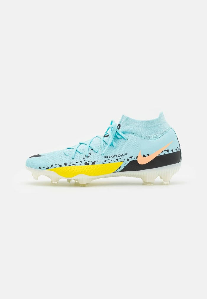 Nike Performance PHANTOM GT2 PRO DYNAMIC FIT FG - Moulded Stud Football Boots - Glacier Ice Black/yellow Strike 1 Nike Performance PHANTOM GT2 PRO DYNAMIC FIT FG - Moulded Stud Football Boots - Glacier Ice Black/yellow Strike