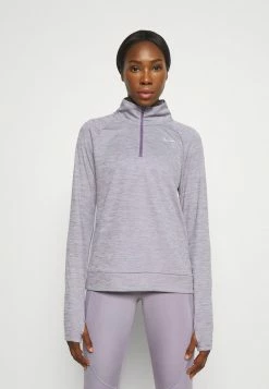 Nike Performance PACER - Long Sleeved Top - Amethyst Smoke/heather/reflective Silver
