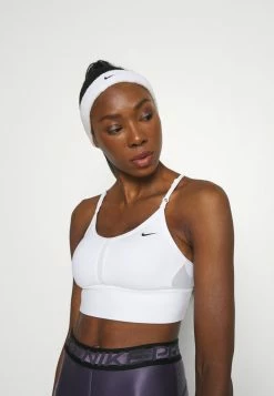 Nike Performance INDY BRA - Medium Support Sports Bra - White/black -Nike Performance store 4b89f6d63fa345a1be41ec34df17cfd3