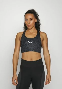 Nike Performance BRA - Medium Support Sports Bra - Black/metallic Silver