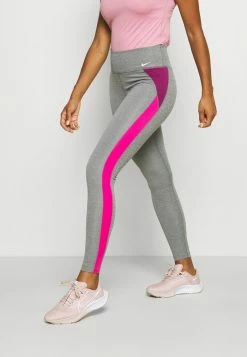 Nike Performance ONE - Leggings - Iron Grey/active Pink/white