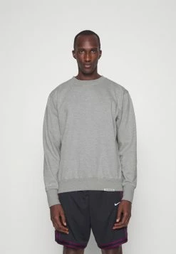 Nike Performance DRY FIT STANDARD ISSUE CREW - Sweatshirt - Dark Grey Heather/pale Ivory