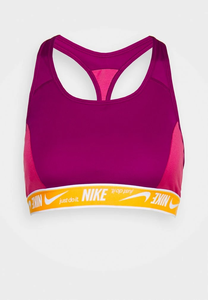Nike Performance LOGO BRA - Medium Support Sports Bra - Sangria/light Curry/white 5 Nike Performance LOGO BRA - Medium Support Sports Bra - Sangria/light Curry/white - Image 5