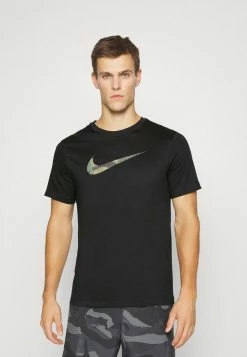 Nike Performance TEE CAMO - Sports T-shirt - Black