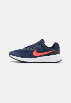 Nike Performance REVOLUTION 6 UNISEX - Neutral Running Shoes - Midnight Navy/bright Crimson/black/yellow Ochre