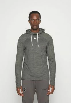Nike Performance ACADEMY HOODIE - Long Sleeved Top - Cargo Khaki/summit White
