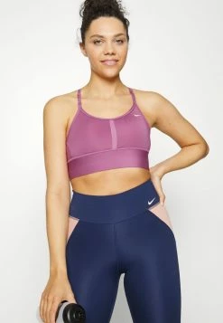 Nike Performance INDY BRA - Medium Support Sports Bra - Light Bordeaux/white -Nike Performance store 51ee80995f25461baad2ec70b713eac1