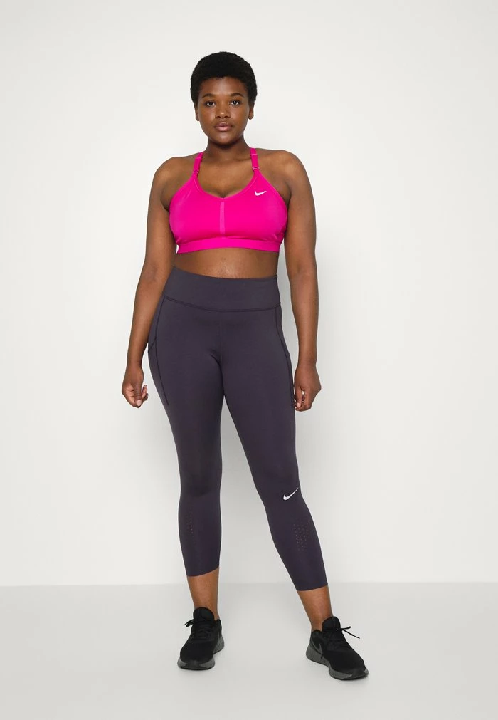 Nike Performance INDY V NECK BRA - Medium Support Sports Bra - Active Pink/white 2 Nike Performance INDY V NECK BRA - Medium Support Sports Bra - Active Pink/white - Image 2