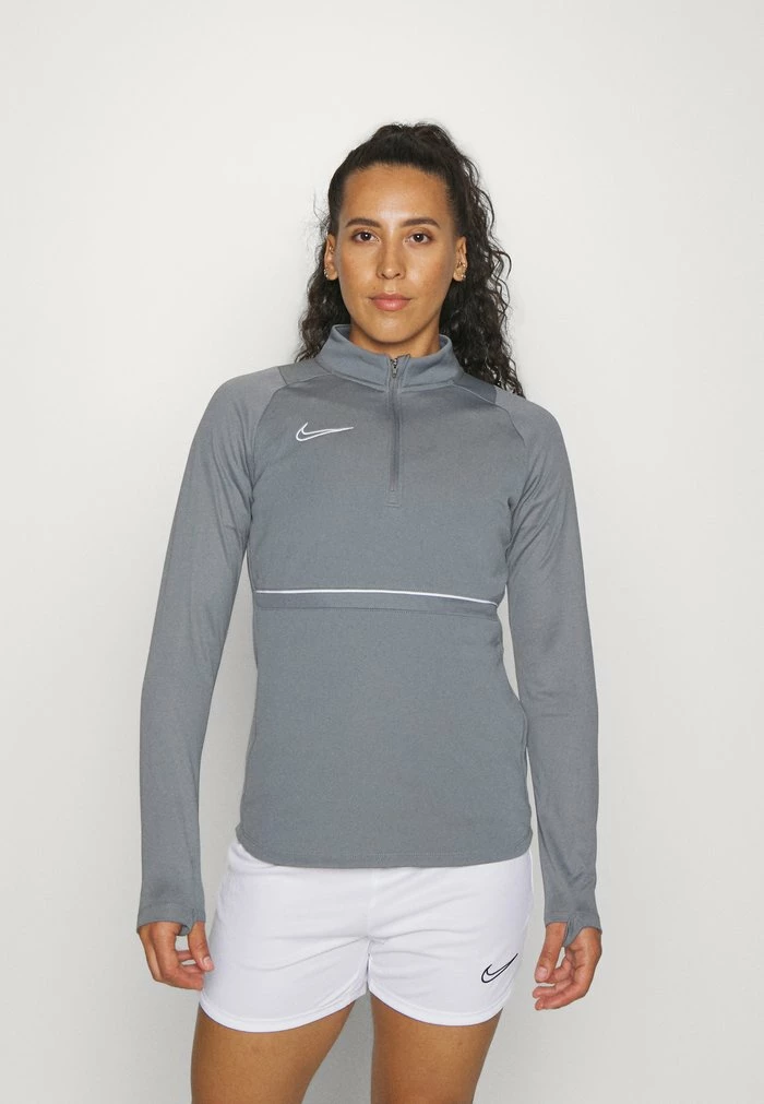 Nike Performance ACADEMY DRILL - Long Sleeved Top - Smoke Grey White White 1 Nike Performance ACADEMY DRILL - Long Sleeved Top - Smoke Grey White White