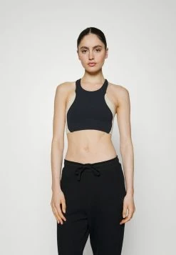 Nike Performance BRA - Medium Support Sports Bra - Black/sanddrift/iron Grey