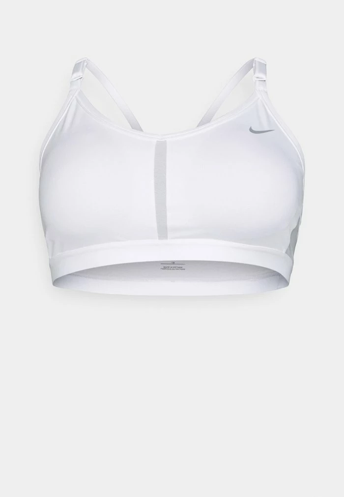 Nike Performance INDY V NECK BRA - Medium Support Sports Bra - White/grey Fog/particle Grey 1 Nike Performance INDY V NECK BRA - Medium Support Sports Bra - White/grey Fog/particle Grey
