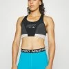 Nike Performance LOGO BRA - Medium Support Sports Bra - Black/dark Smoke Grey/light Iron Ore