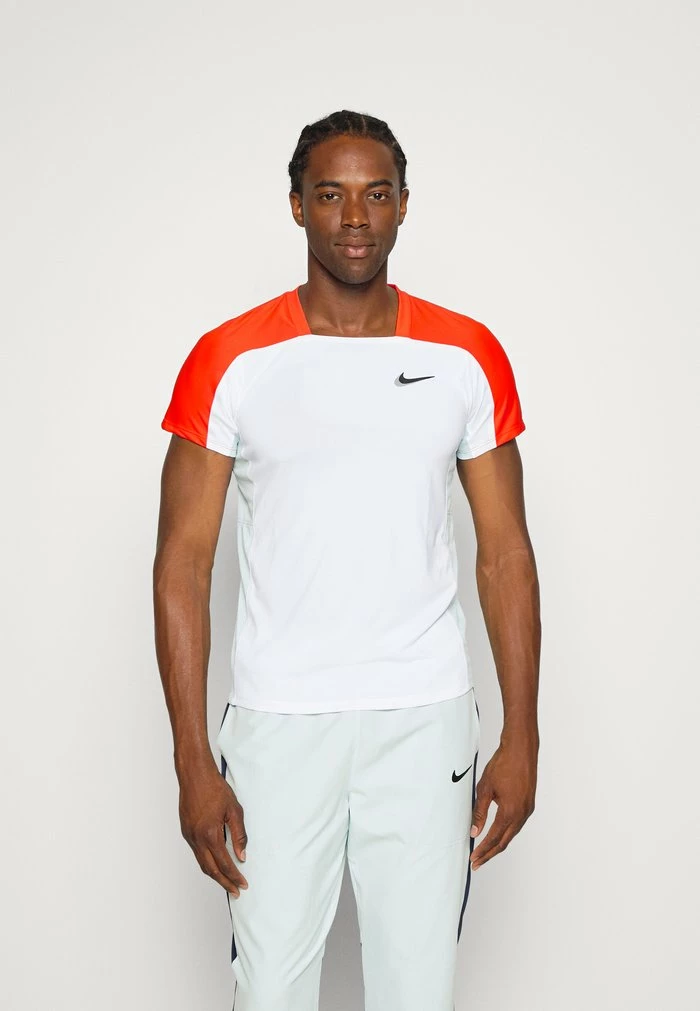 Nike Performance ADVANTAGE SLAM - Sports T-shirt - White/team Orange/glacier Blue/black 1 Nike Performance ADVANTAGE SLAM - Sports T-shirt - White/team Orange/glacier Blue/black