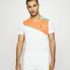 Nike Performance DRY SLAM - Print T-shirt - White/hot Curry/washed Teal/white