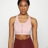 Nike Performance BRA - Medium Support Sports Bra - Pink Oxford/black