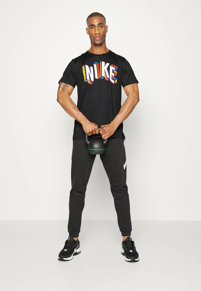 Nike Performance DRY TOP - Sports T-shirt - Black/white 2 Nike Performance DRY TOP - Sports T-shirt - Black/white - Image 2