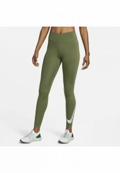 Nike Performance RUN - Leggings - Medium Olive White