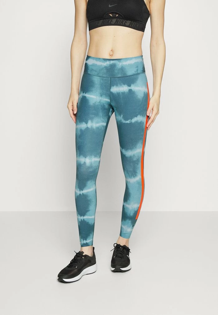 Nike Performance ONE LUXE - Leggings - Ash Green/rush Orange 1 Nike Performance ONE LUXE - Leggings - Ash Green/rush Orange