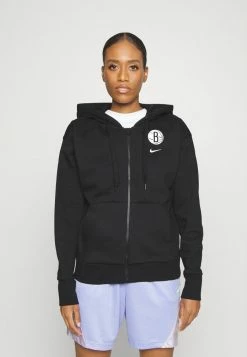 Nike Performance NBA BROOKLYN NETS ESSENTIAL FULL ZIP - Zip-up Sweatshirt - Black