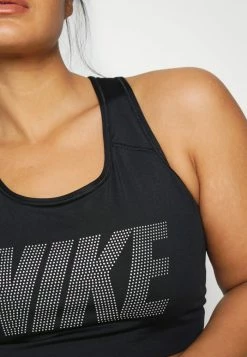 Nike Performance BRA - Medium Support Sports Bra - Black/metallic Silver/white -Nike Performance store 601b8f73872a4a42b1af374676631af4