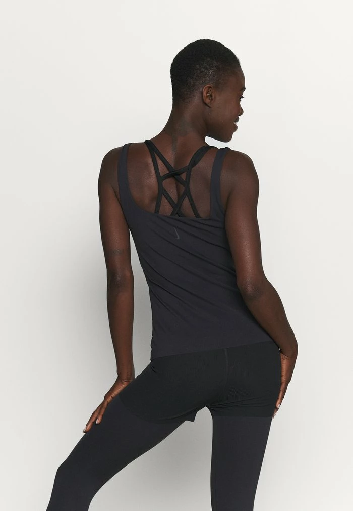 Nike Performance THE YOGA LUXE TANK - Top - Black/dark Smoke Grey 3 Nike Performance THE YOGA LUXE TANK - Top - Black/dark Smoke Grey - Image 3