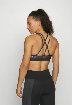 Nike Performance BRA - Medium Support Sports Bra - Black/metallic Silver -Nike Performance store 6047cabd05084150ae9719e9ce521b17