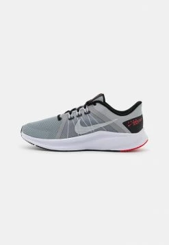 Nike Performance QUEST 4 - Neutral Running Shoes - Light Smoke Grey/black/siren Red/white