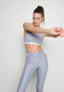 Nike Performance SOFT TEE BRA - Medium Support Sports Bra - Ashen Slate Heather/white -Nike Performance store 61d6ad317038423ab845d87f38580880