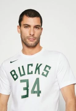 Nike Performance NBA GIANNIS ANTETOKOUNMPO MILWAUKEE BUCKS NAME AND NUMBER TEE - Print T-shirt - White/antetokounmpo -Nike Performance store 61dbd067d45c4cbbbe15547dc34aae92