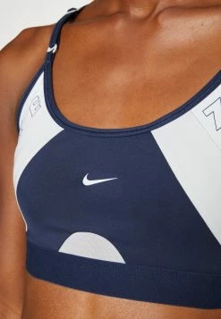 Nike Performance INDY LOGO BRA - Medium Support Sports Bra - Midnight Navy/football Grey/white -Nike Performance store 62349e403d424cb3b52eb699be174d5e