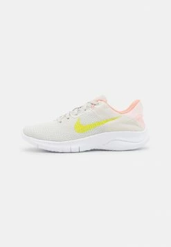 Nike Performance W FLEX EXPERIENCE 11 - Neutral Running Shoes - Light Bone/atomic Green/atmosphere/crimson Bliss/white