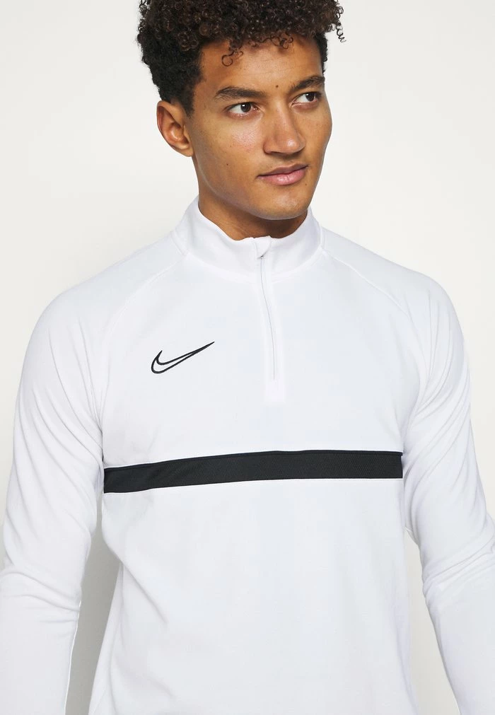 Nike Performance ACADEMY DRILL - Fleece Jumper - White/black 4 Nike Performance ACADEMY DRILL - Fleece Jumper - White/black - Image 4