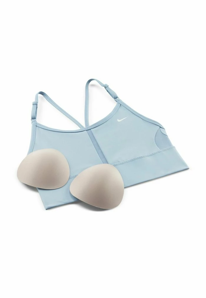 Nike Performance INDY BRA - Medium Support Sports Bra - Worn Blue/white 5 Nike Performance INDY BRA - Medium Support Sports Bra - Worn Blue/white - Image 5