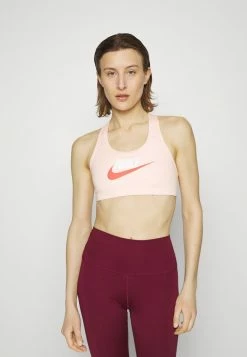 Nike Performance FUTURA - Medium Support Sports Bra - Atmosphere/white/madder Root