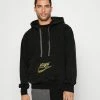 Nike Performance DRY FIT STANDARD HOODIE - Hoodie - Black/iron Grey/black/metallic Gold
