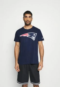 Nike Performance NFL NEW ENGLAND PATRIOTS LOGO ESSENTIAL - Print T-shirt - College Navy