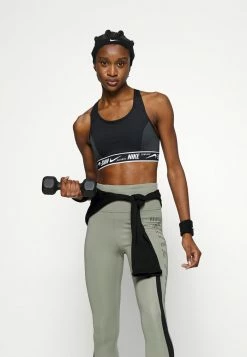Nike Performance LOGO BRA - Medium Support Sports Bra - Black/white -Nike Performance store 6fe31e0a7f2048cfbb1c732a0bc905d7