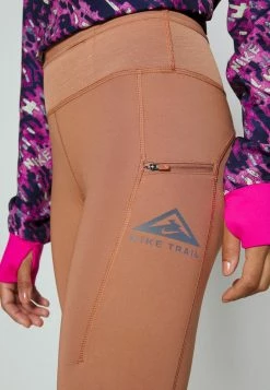Nike Performance TRAIL - Leggings - Mineral Clay/black -Nike Performance store 7168b3cf380f40ab82b017e78c9c2759