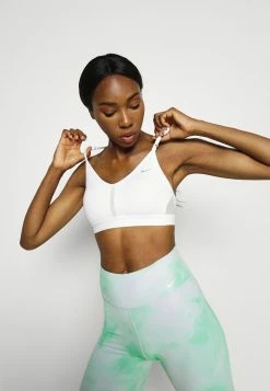 Nike Performance INDY V NECK BRA - Light Support Sports Bra - White/grey Fog/particle Grey -Nike Performance store 73ab5e010f18411180af6541d0366203