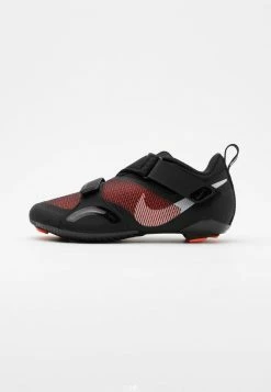Nike Performance NIKE SUPERREP CYCLE - Cycling Shoes - Black/metallic Silver/hyper Crimson